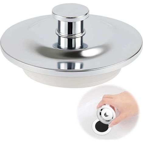 Ablaufstopfen aus Edelstahl für Badewanne, Universal-Ablaufstopfen für Badewanne, Universal-Ablaufstopfen aus Edelstahl für Waschbecken und Badewanne, geeignet für Öffnungen von 42-44 mm (1/5)