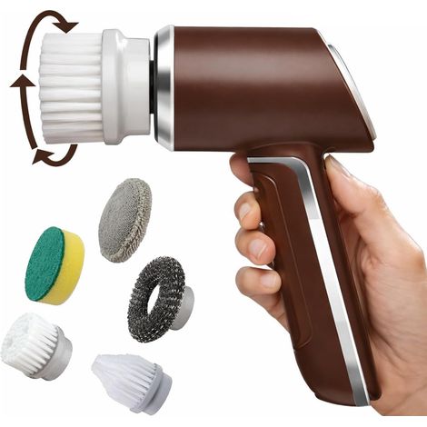 Brosse de nettoyage électrique rotative, frotte et polit, brosse de nettoyage sans fil pour salle de bain, cuisine et carrelage (1/5)
