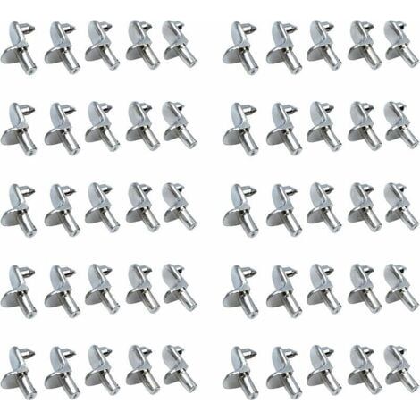 50 clavijas de soporte para estantes de metal niquelado, para gabinetes, accesorios de oficina. (1/4)