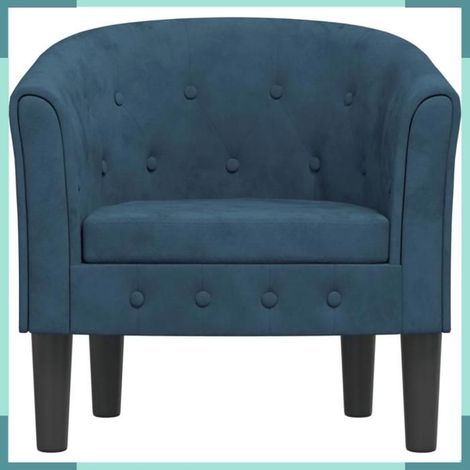 356473 Chaise cabriolet bleu foncé velours (1/5)