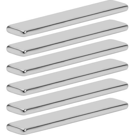 Lot de 6 aimants en néodyme extra puissants - Aimants plats rectangulaires pour l'artisanat, la maison et le bureau (60 x 10 x 3 mm) (1/5)
