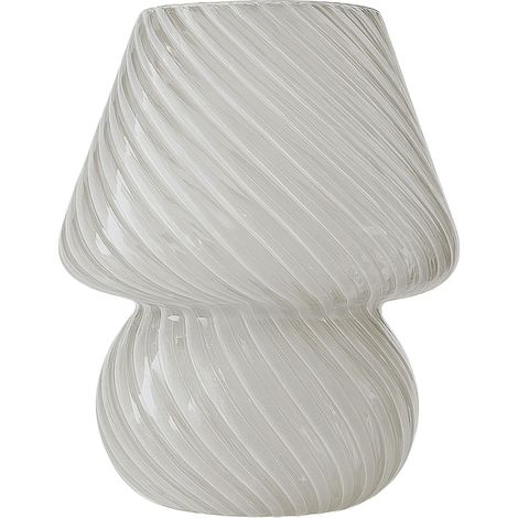 Lampada da tavolo in vetro a forma di fungo, LED, 3 colori di luce