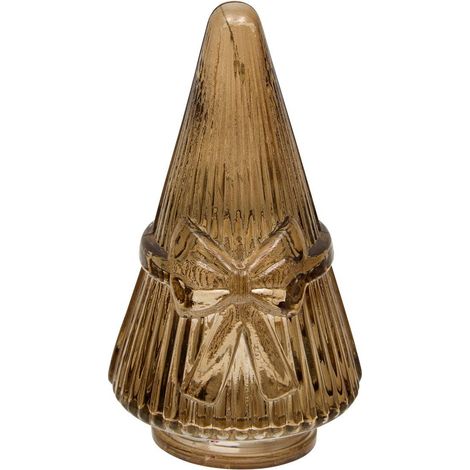 Albero di natale illuminato con fiocco in vetro, 5 led, altezza 11 cm, alimentato a batterie - Atmosphera créateur d'intérieur (1/5)