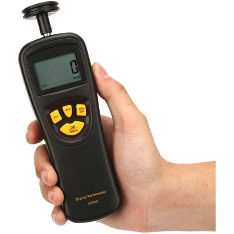 SMART SENSOR Digitaler Drehzahlmesser 0,519999 U/min Digitaler Drehzahlmesser mit hintergrundbeleuchtetem LCD-Display Manueller Smart Sensor Drehzahlmesser