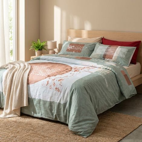Ensemble de draps en coton 100% Flower Power – lit double - Multicolore 2