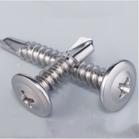 C44741 – 100er-Packung – Selbstbohrende Blechschrauben – mit breitem, gewölbtem Kopf – Ø 4,2 x 19 mm – verzinkter Stahl – mit Kreuzschlitz-/Phillips-Antrieb – Heimwerkerbedarf – Renovierung