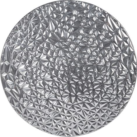 Decoración de pared redonda de metal glamurosa decorativa plateada Moscavide (1/5)