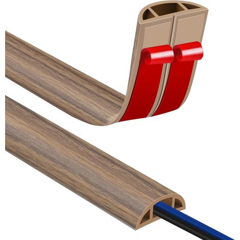 Passe Cable Sol 1M Goulotte Passe Cable Sol, Petit Canal de Cordons d'alimentation Flexible pour Le Bureau Protection des Fils Electriques et Prévention des Risques de Trébuchement (1/5)