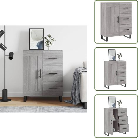 Aparador gris - vidaXL Aparador de madera de ingeniería gris Sonoma 69,5x34x90 cm - Madera contrachapada