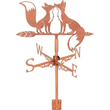 Outdoor Garden Weather Vane Fox Animal Metal Weathervanes Red Copper Decorative Wind Direction Weathervanes Decorative Wind Direction Deco Outdoor Garden (1/5)