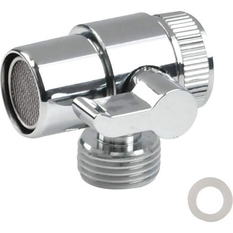Faucet Switch Diverter Valve Polished Brass Chrome Shower Adapter Valve Faucet Replacement Parts for Toilet, Bathroom, Kitchen (1/5)