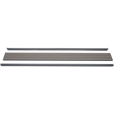 Abschluss-Set für WPC-Sichtschutz Savoie, Abschlussprofil Windschutz, WPC-Pfosten 180cm, grau