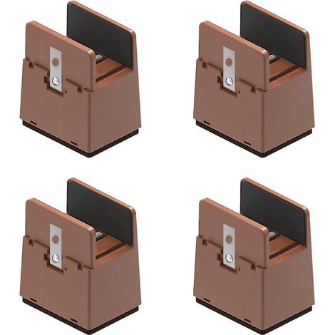 rehausseurs de lit réglables 5/10 cm, robustes, marron (1/5)