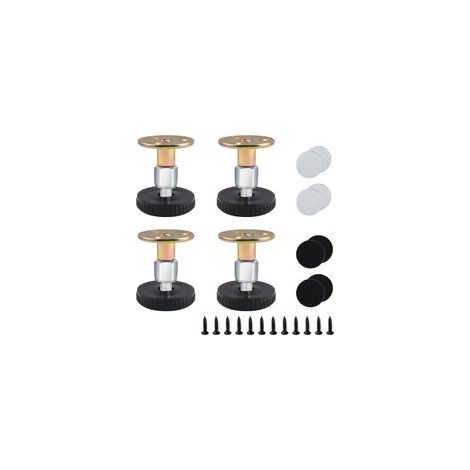 Pieds Réglables pour Meubles Lot de 4, en Métal, Stables, Réglables de 47 à 64 mm avec Vis de Verrouillage