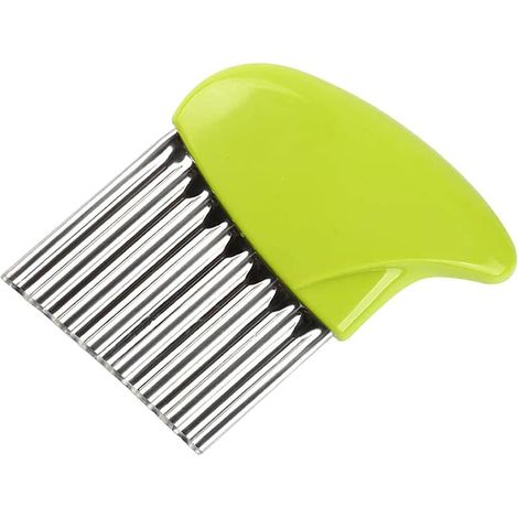Coupe-pommes de terre ondulées, outil de découpe ondulé en acier inoxydable (vert) (1/3)