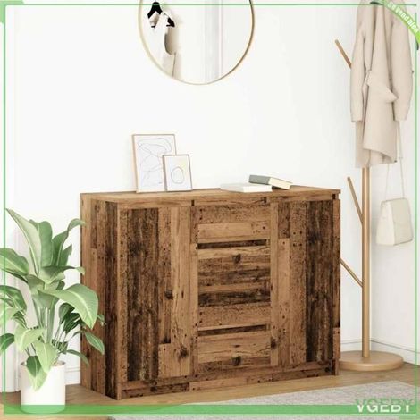 Buffet - 3328451 - Vieux bois - Bois d'ingénierie - 100,5 x 35 x 76 cm (1/5)