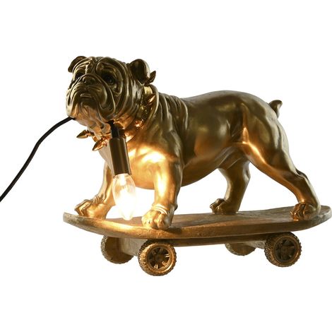 Lampara Sobremesa Resina 45X23X34 Bulldog Dorado (1/5)