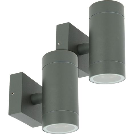 Set di 2 applique VENEZIA da esterno antracite doppio fascio GU10 IP54