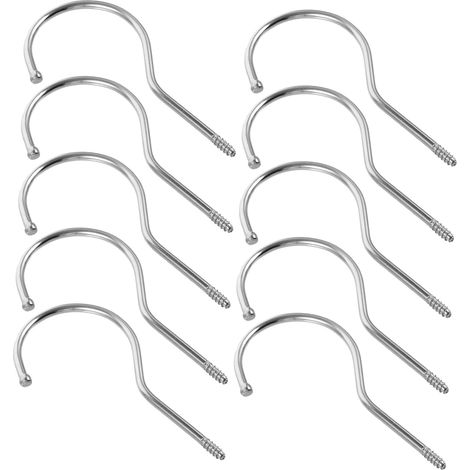 10 crochets à vis, inox, argenté, pour serviettes, à visser (1/5)