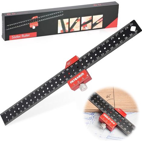 Équerre Menuisier 300mm, Outil de Marquage de 45° et 90° pour Bricolage, Menuiserie et Construction