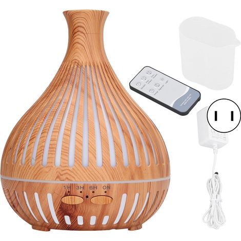 Diffuseur d'aromathérapie 400ml avec télécommande, lumière LED colorée, 35dB silencieux, arrêt automatique, prise US 100-240V. (1/5)