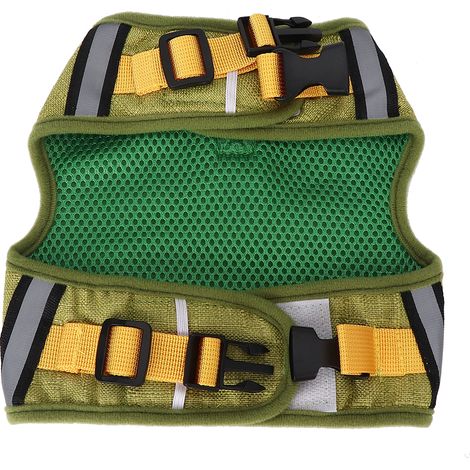 Ensemble de corde de traction respirante pour animaux de compagnie avec harnais pour chien et chat, boucle incluse, vert L (1/5)