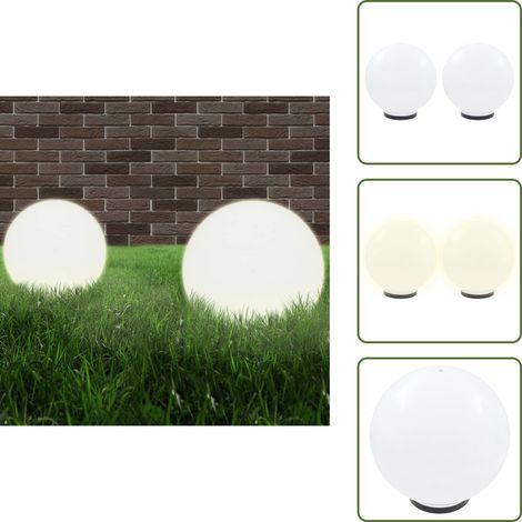 Lampe à LED sous forme de boule 2 pcs Sphérique 40 cm PMMA - Lampes De Jardin - Luminaires Exterieurs - Éclairage Extérieur - Boules Lumineuses - Décoration Jardin (1/5)