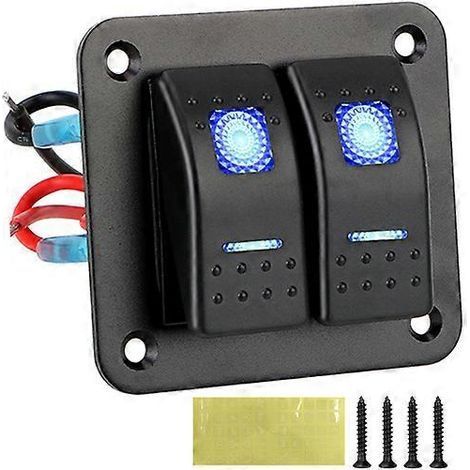 Panneau de commande 24 V/12 V avec interrupteur à 2 boutons pour éclairage de voiture, chargeur USB 3.0, accessoires pour moto, bateau, camion, caravane, 4x4 tout-terrain