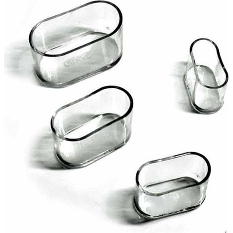 Tapas para patas de sillas, tapas ovaladas de silicona para patas de muebles, protección contra rayones en el piso, transparente 8-24 piezas / 24 piezas15X30 mm (1/5)