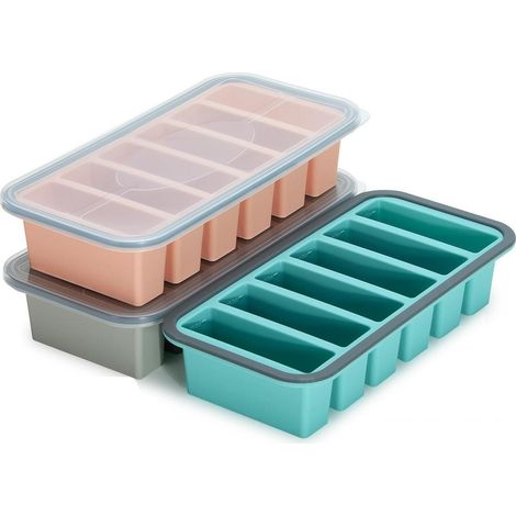 Silikonform mit Deckel, 3er Set Gefrierbehälter für 150ml Portionen, BPA-frei