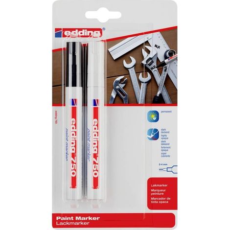 Edding 750 Marcador de pintura negro duradero