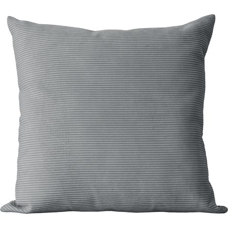 Samteckiges Kissen grau 45x45 cm - DUNE