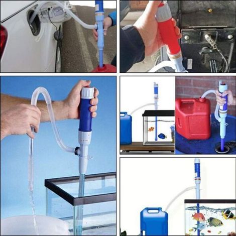 Electrique Pompe à Siphon de Transfert Batterie Liquide l'eau Pompe à Piles Tuyau de Siphon Essence Gaz Carburant Pompe Main Femeo (1/5)