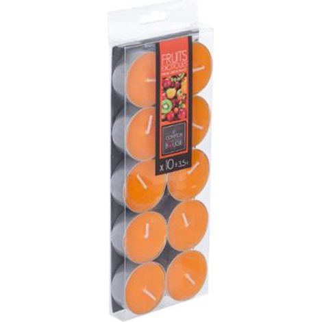 Lot de 10 Bougies Chauffe-Plat Parfumées 3,7cm Fruits Exotiques (1/2)