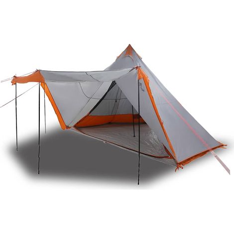 vidaXL Tienda familiar tipi para 8 personas impermeable gris naranja (1/2)