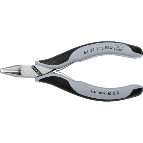 KNIPEX 64 22 115 ESD Tronchese per elettronica ESD - con tagliente frontale con manici multicomponente 115 mm (1/2)