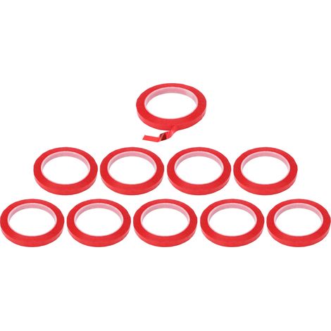 Lot de 10 rouleaux de ruban adhésif PET rouge isolant et résistant aux hautes températures pour condensateur, 66 m (216,5 pi). (1/5)