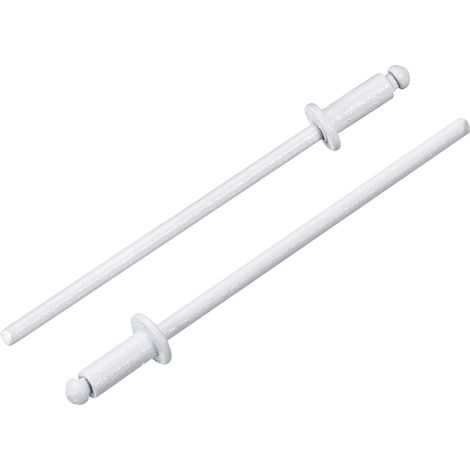 100 Pièces Rivets Aveugles En Aluminium 2.4 x 6 mm, Poignée En Aluminium Et Mandrin En Acier, Rivets Fendus à Tête Bombée pour Réparation Automobile, Meuble, Bricolage, Blanc (1/5)