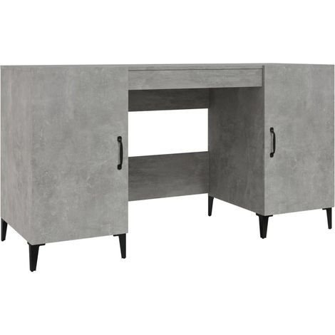 Maison Exclusive - Schreibtisch Betongrau 140x50x75 cm Holzwerkst