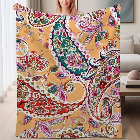 Couverture de lit en polaire, jeté doux et chaud pour le printemps, légère et luxueuse en microfibre de polyester, décoration pour chambre et salon, ajout parfait à la décoration, excellent cadeau pou (1/4)