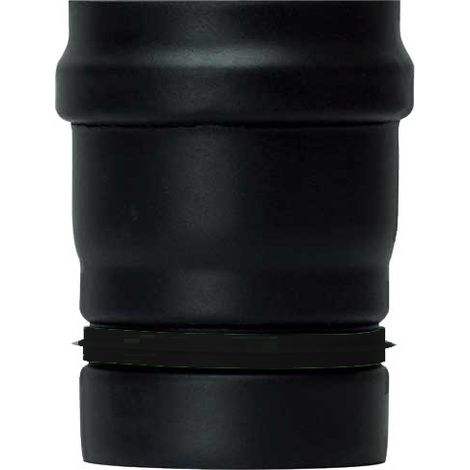 MBM – Conduit de fumée DN 80 – Tube en acier émaillé noir 600°C – Raccord male femelle avec joint cache – Norme UNI EN 1856-2
