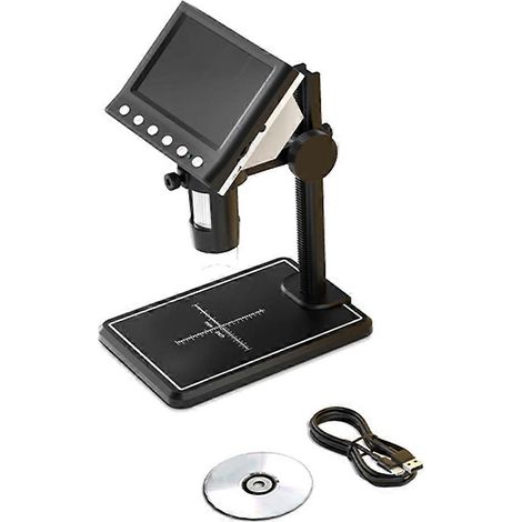 Digitales 4,3-Zoll-LCD-Mikroskop, 40-1000-fache Vergrößerung, Lötlupe für Münzen mit Defekten, USB-Mikroskop mit 8 LEDs (1/5)