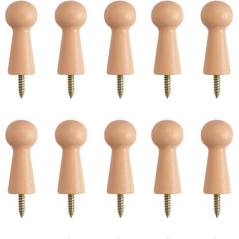 10 x Handtuchhaken aus Holz für Badetücher, Tür-, Treppenkanten- und Schrankbefestigungen (1/4)
