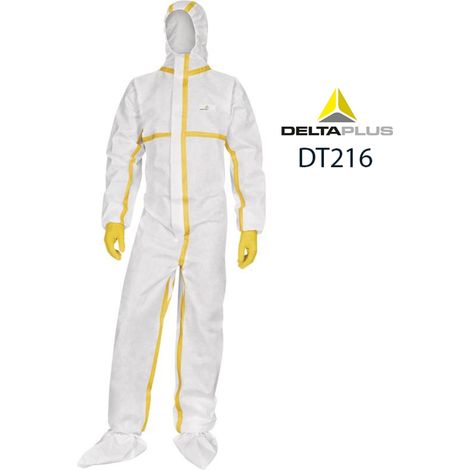 COMBINAISON DELTA PLUS NON-TISSÉE AVEC CAPUCHE - BANDES ETANCHEES - USAGE UNIQUE - DT2160   46/48 (XL)