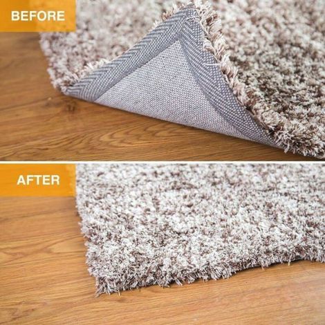 Grippers Anti-Glisse - Technologie Vide - Bord Plat Lavable - Fixation Tapis Sans Frisure - 8 Pièces (1/4)