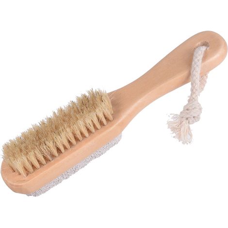 Brosse Pour Pieds - Pierre Ponceuse Naturelle - Manche En Bois - Pour Exfoliation Des Callosités Et Peau Morte - 1 Pièce (1/5)