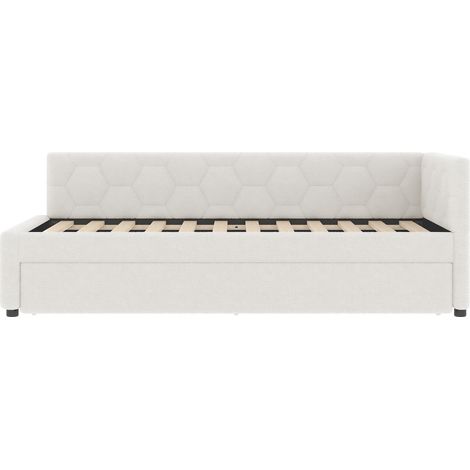 Letto da giorno 90 x 200 cm con letto estraibile, LED, USB e Type-C, bianco (1/5)