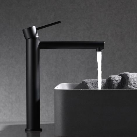Imex -  Grifo Monomando Lavabo Caño Alto Negro Serie  Milos Stick (1/3)