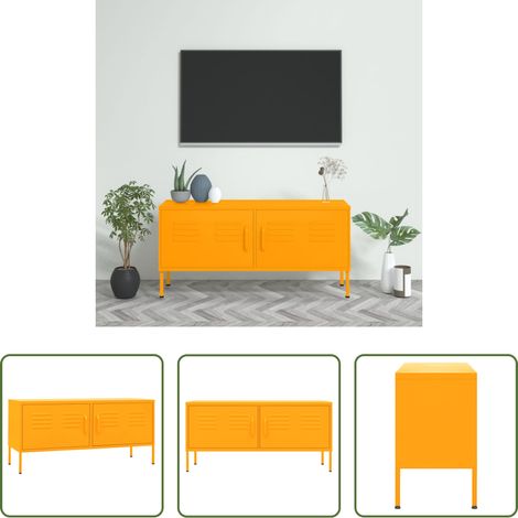 Stahl - TV-Schrank Senfgelb 105x35x50 cm Stahl (1/5)