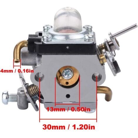 NALOOKAMIC Carburateur pour Husqvarna 122LDX 122C 122LK débroussailleuse 2 Cycles 22 CC 966712701 967252801, remplace 581734301 574386701, avec pièces de Rechange (1/4)